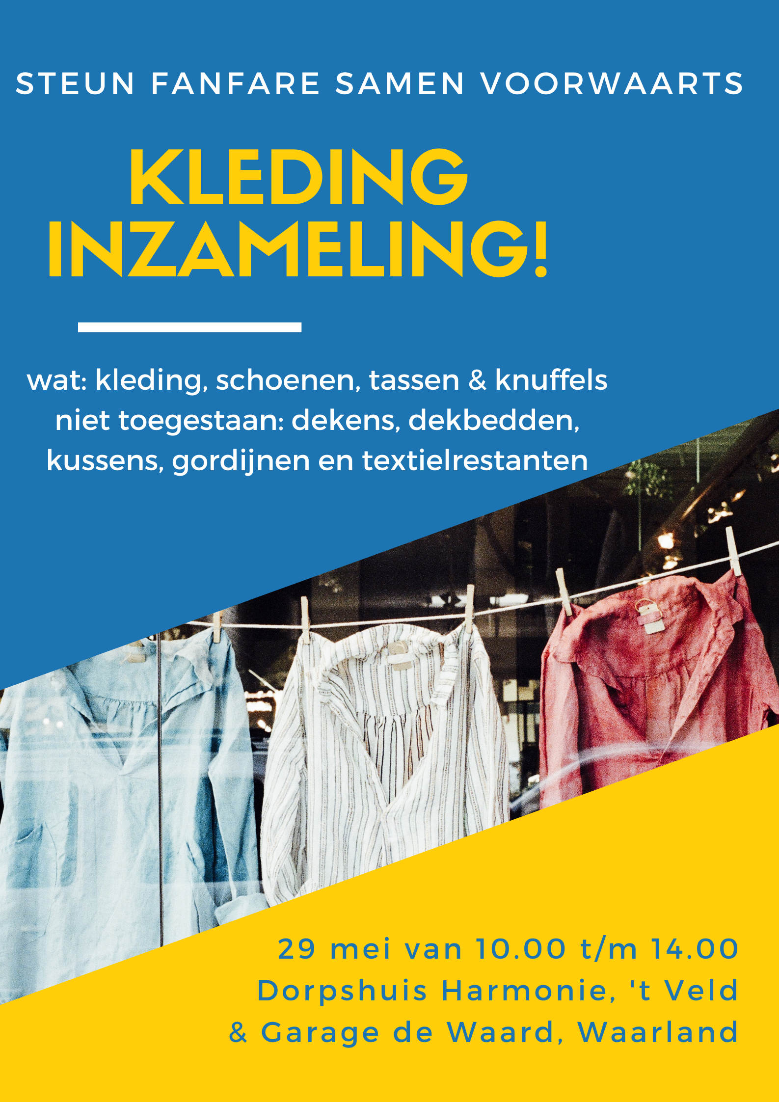 Donateursactie en kledinginzameling Samen Voorwaarts
